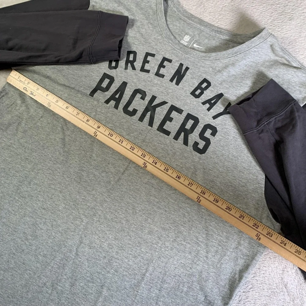 Green Bay Packers Shirt Mens XL Gray NFL Football Nike Long Sleeve‎ Crewneck